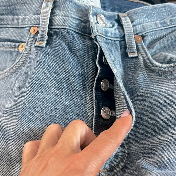 AGOLDE High Rise Button Fly Straight Leg Jeans Size 24 - Picture 4 of 6